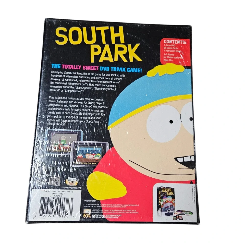 South Park The Totally Sweet DVD Trivia Game 2009 18+ Complete Sealed NIB